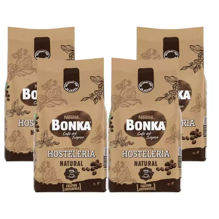 BONKA Café natural en grano 4 paquetes x 1kg - 1
