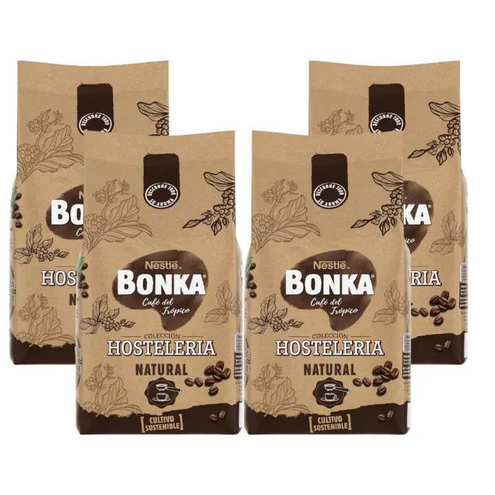BONKA Café natural en grano 4 paquetes x 1kg - 1