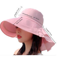 Gorro De Paseo Para Mujer Verano Protección UV Amplio Con Cola De Caballo Plegable Para Playa Y Viajes Estilo Panama - details 2