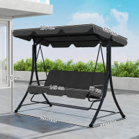 Outsunny Columpio de Jardín Exterior de 3 Plazas Balancín de Jardín Exterior con Toldo Ajustable Reposapiés Retráctil y Cojines Carga 330 kg 200x127x170 cm Gris - details 2