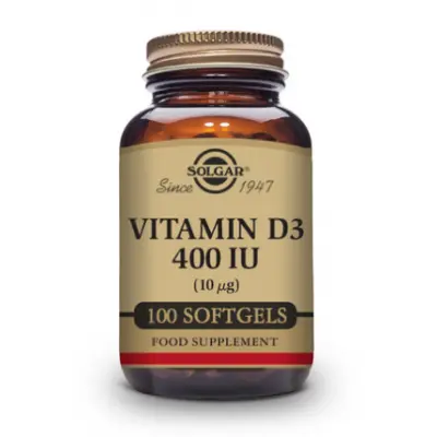 VITAMINA D3 400 UI (10mcg 400iu) 100 Perlas de SOLGAR - 1