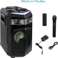ALTAVOZ BLUETOOTH PORTATIL TROLLEY POTENCIA REAL 60W USB KARAOKE LUCES LED DJ RECARGABLE CON MICROFONO PARA EXTERIORES - details 1