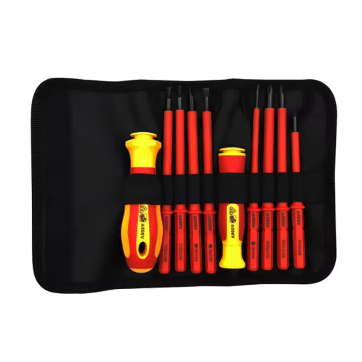 Juego De Destornilladores Interchangeables VDE Aislados Con Estuche Magnético 500V Para Electricistas Uso Doméstico Y Profesional 10 Piezas - 1