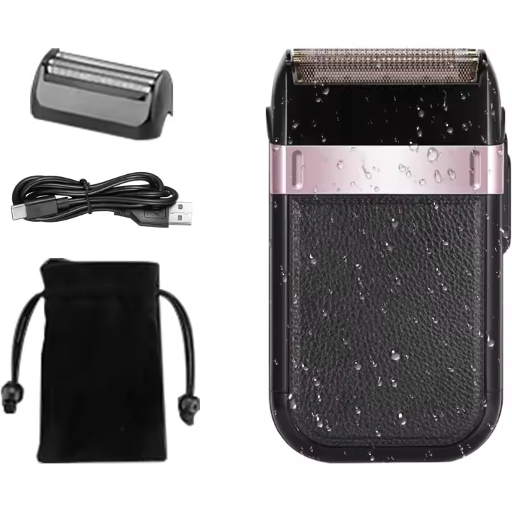 Afeitadora de láminas para hombres,Afeitadora de láminas a prueba de agua con carga USB,Maquinilla de Afeitar Eléctrica Recíproca de Doble Cabeza, maquinilla de afeitar de láminas lavable - 1
