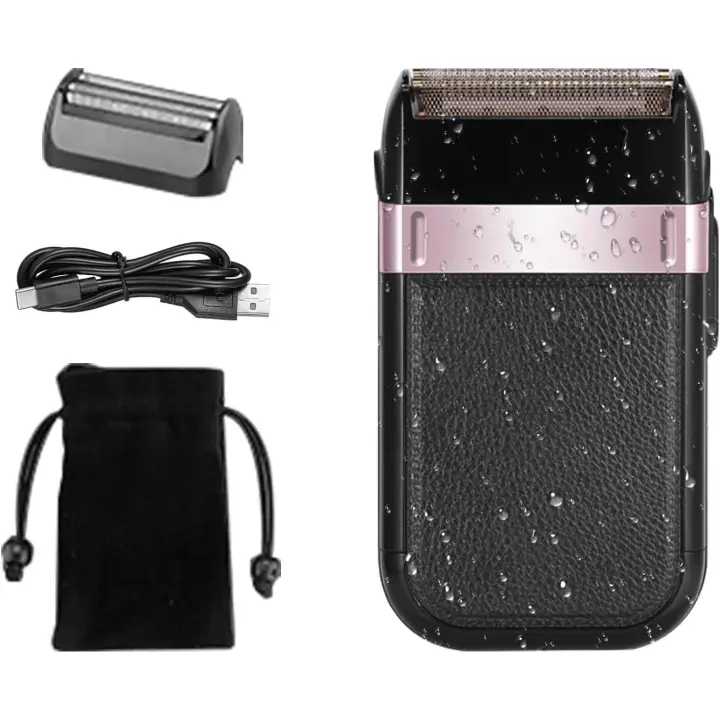 Afeitadora de láminas para hombres,Afeitadora de láminas a prueba de agua con carga USB,Maquinilla de Afeitar Eléctrica Recíproca de Doble Cabeza, maquinilla de afeitar de láminas lavable - 1