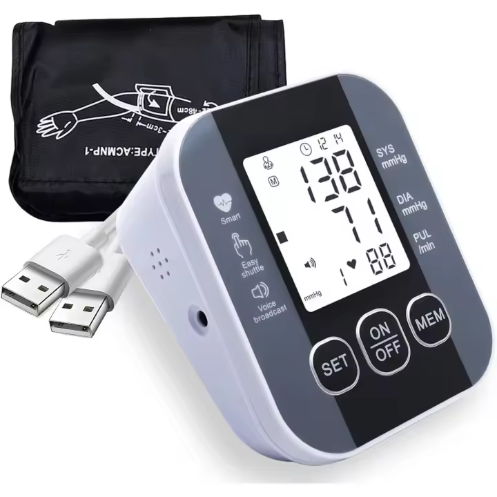 Tensiómetro de Brazo Digital with Pantalla LCD Grande,Medidor Automático De La Parte Superior De Brazo, With Voz , M2 Tec - 1
