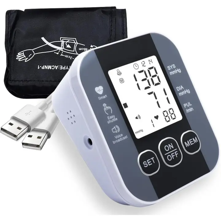 Tensiómetro de Brazo Digital with Pantalla LCD Grande,Medidor Automático De La Parte Superior De Brazo, With Voz , M2 Tec - 1