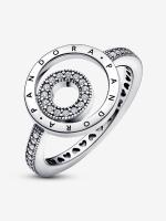 Pandora - Plata de Ley-Anillo con circulares pavé y logo de la firma - details 1