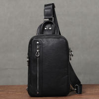 Bolsa De Pecho Para Hombre De Cuero Genuino Alta Calidad Bolso Cruzado De Moda Bolsa De Hombro Mensajera De Cuero Verdadero - details 0