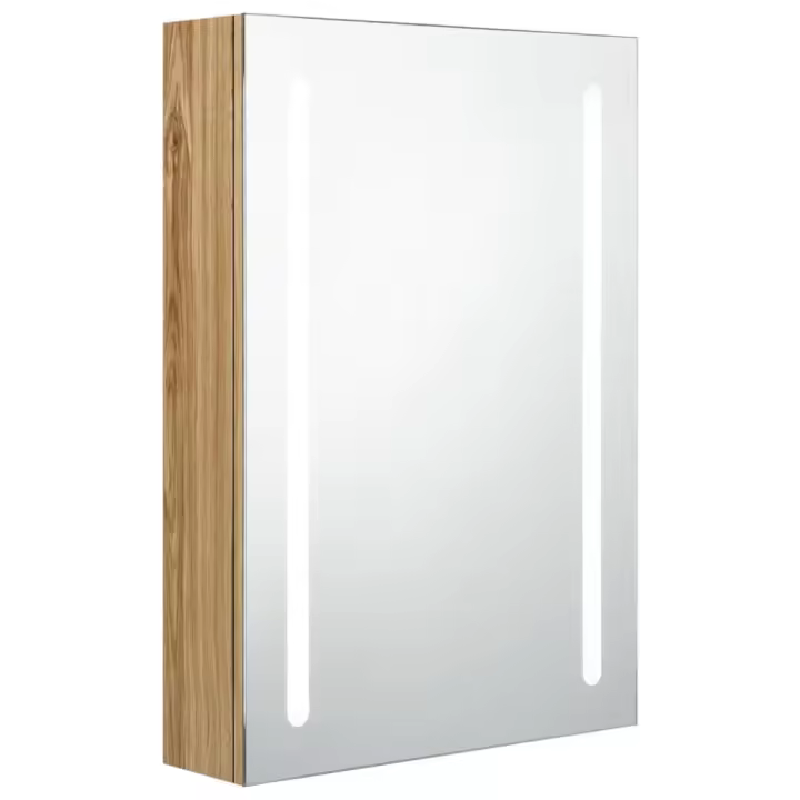 Armario de baño con Espejo y LED color Roble 50x13x70 cm - 1