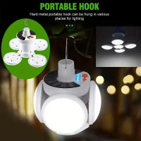 Lámpara De Camping Portátil Con Energía Solar USB Recargable Lámpara De Tenda Exterior Con Bombillas LED Plegables Y Gancho Colgante - details 4