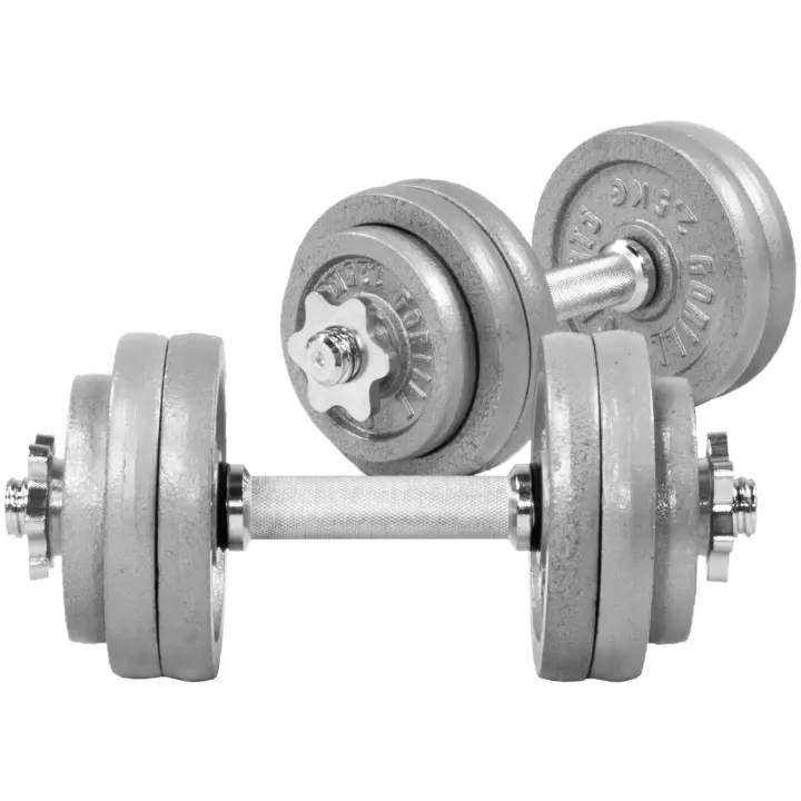 Gorilla Sports Juego de mancuernas de hierro macizo 30 kg - 1