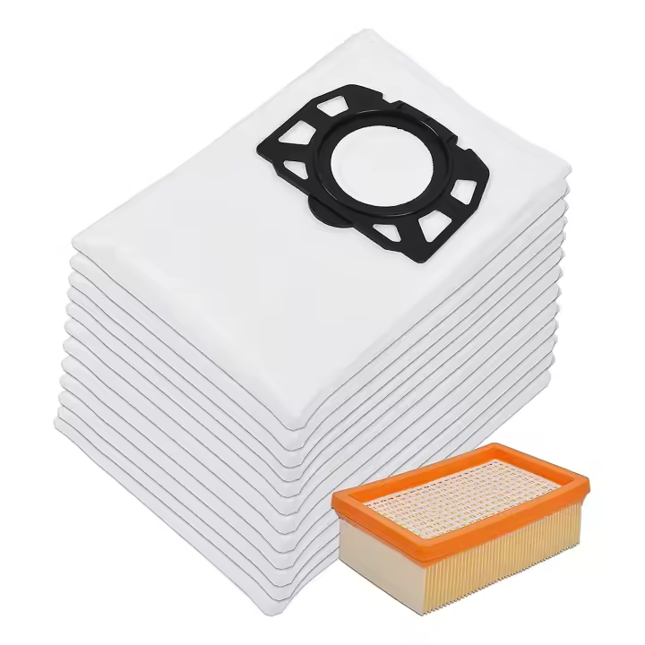 12 Bolsas De Aspiradora + 1 Plano Plisado Filter Para Aspirador Multiaspirador En Seco Y Húmedo Wd4, Wd5 Y Wd6 - 1