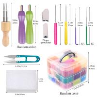Juego De 36 Colores De Herramientas De Felteado En Caja De Almacenamiento Plástico Para Creación De Juguetes Y Materiales De Tela Herramientas De Felteado Para DIY Iniciantes - details 1