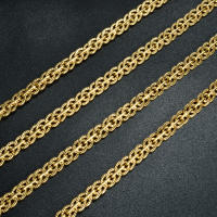 Collar Cadena De Enlace Pintado De Oro 18K Para Mujer Y Hombre Cruzado 5mm Ancho Color Oro Collar Clásico De Moda Para Uso Diario Boda Fiesta Regalo - details 4