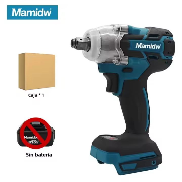 Llave De Impacto Eléctrica Sin Cable Mamidw DTW285 Herramienta De Potencia Recargable Compatible Con Batería Makita 18V - 1