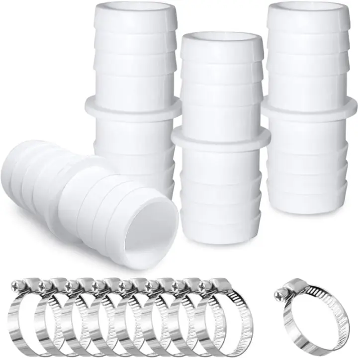 Conector de manguera de 4 Uds con abrazaderas de manguera, adaptador de conector de piscina de 32mm a 32mm, adaptador de manguera de piscina - 1