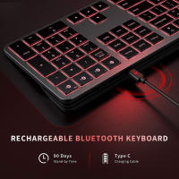 Teclado Inalámbrico Bluetooth Con Iluminación Multicolor Recargable Para Multiple Dispositivos Compatible Con Laptop Tablet iPad Estilo Ergonómico Multifuncional - details 3