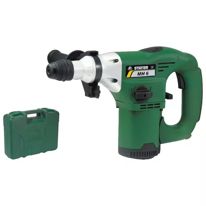 Martillo Combinado Stayer Plus MH 6 - Potencia 1020W - SDS Plus - Incluye 5 Brocas y 2 Cinceles - 1