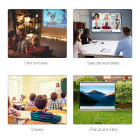 HOMCOM Pantalla de Proyector Manual con Soporte 100 Pulgadas Pantalla de Proyección Portátil Formato 4:3 para Interior y Exterior Cine en Casa Patio 203x152 cm Blanco - details 2