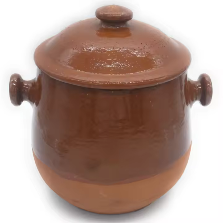 Puchero artesanal de barro para cocinar 14 litros de 30 cm x 30 cm - 1
