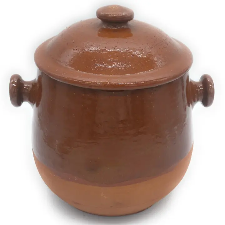 Puchero artesanal de barro para cocinar 14 litros de 30 cm x 30 cm - 1
