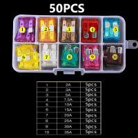 Juego De Fusibles Para Coche 100pcs 50pcs Tamaño Medio Perfil Tipo Fusible Auto Camión 2-35A Con Caja Clip - details 5