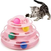 BIT Juego interactivo para chat, interior Tour de pistas Juego para chat, juegos de laberinto - Balle à friandises para chat - Solide et antidérapant - Rose - details 0