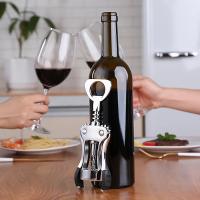 Abrepuertas De Acero Inoxidable 1pc Con Aleación De Zinc Multifuncional Premium Para Botellas De Vino Con Wing Corkscrew - details 2