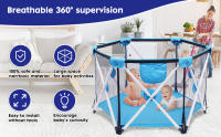Parque Infantil para Bebé con Bolsa de Almacenamiento de Malla Transpirable Súper Suave Plegable y Portátil Hexagonal para Niños de 0 a 4 Edades - details 0