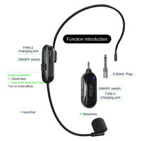 Kit De Micrófono Inalámbrico 2.4G Con Auricular Para Amplificador De Voz Y Altavoz Estudio Profesional De Conferencia Y Escenario - details 2