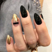 Juego De Uñas Postizas En Forma De Álamo 24Pcs Set Blanco Nublado Y Estelar Acrílicas Artísticas Para Mujeres Estilo Ins - details 10
