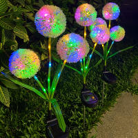 Lámpara Solar Creativa Para Jardín Con Forma De Diente De León Triple Puerta Decorativa Para Exterior Iluminación De Ambiente - details 3