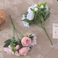 1 Rama De Flores Artificiales Peonía Para Decoración Silken Rosa Falsa De Plástico Centro De Mesa Para El Hogar Flores Falsas Para Bodas - details 4