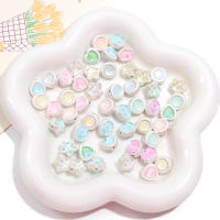 1PC Cuentas De Vidrio Con Inlay De Aleación Doble Cara En Forma Circular Y Estrella Para Joyería DIY Hecha a Mano Accesorios Versátiles Para Pulseras Y Collares - details 7