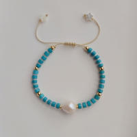 Pulsera De Perlas Recicladas KKBEAD 2023 Para Mujer Con Turquesa Y Morganita De Agua Dulce Joyería De Moda Regalo Ideal Para Fiestas Aniversarios Bodas - details 5