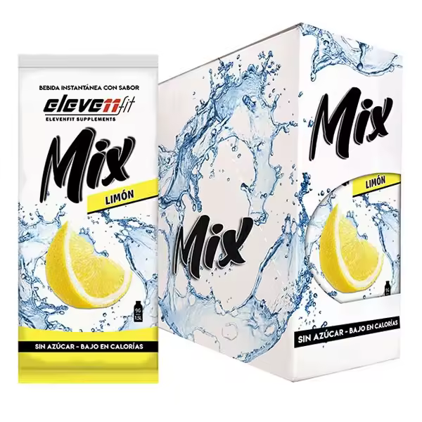 Eleven Fit Mix Instantáneo, Caja de 24 Sobres Sabor Limón - Prepara 1.5L de Bebida Saludable - Sin Azúcar, Baja en Calorías y Carbohidratos - Ideal para Agua/Leche, Cocinar y Preparar Postres - Mejora tu Dieta - Apto para Adultos y Niños - 1