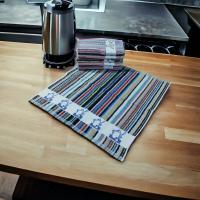 Mercatienda.es Paños de Cocina de Algodón 100% Premium: Bordados con Diseños de Rayas Oscuras y Frutas, Hechos en Portugal - Pack de 6/12 Unidades - details 7