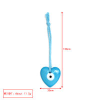 Lucky Eye Glass Drop Aceite Turco Mal De Ojo Colgante De Corazón De Mano De Fatima Para Puerta De Cuerda Tejida Joyería Para Hombres Y Mujeres Llavero De Moda - details 32