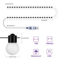 Luces LED Inteligentes Bluetooth USB Para Decoración De Jardín Y Camping 10M Con 50 Luces De Navidad Guirnalda Lámpara De Aire Libre Y Habitaciones - details 1