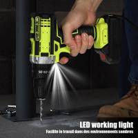 Taladro inalámbrico portátil de 28 V, 25 + 3 ajustes de par, 2 baterías y 1 cargador, juego de 24 piezas, ideal para reparaciones domésticas y bricolaje. - details 3
