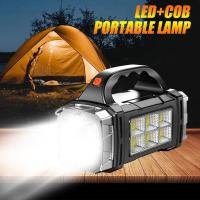 Lámpara Portátil Recargable Con 8/4 LED FuerteLinterna Solar USB Con COB Para Camping Y Exteriores Incluye Batería Recargable - details 0