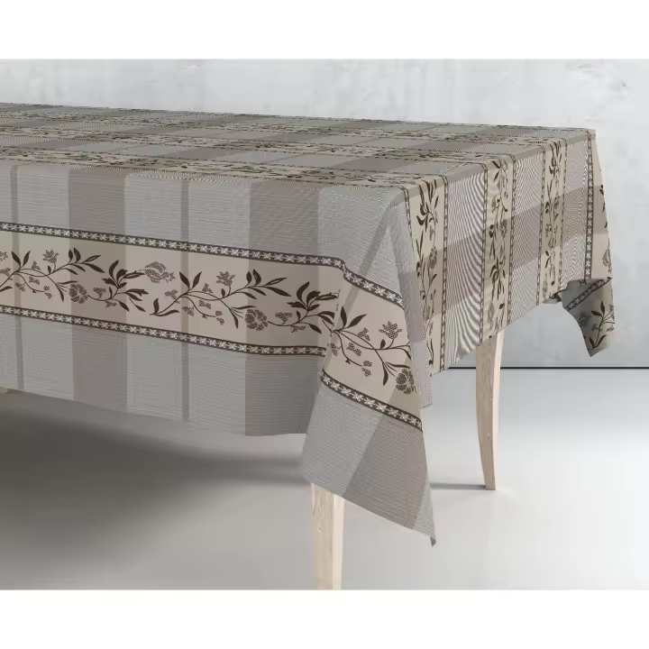 Mantel de hule estampado por metros - Cuadros antiguo Marrón Cenefa 43117-1    mantel por metros; manteles; mantel barato; mantel jardín - 1