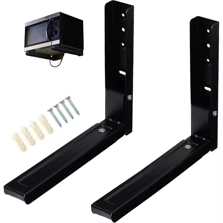 Soporte de montaje en comparación para microondas, brazo ajustable extensible de montaje en comparación para microondas, soporte para Horno (Blanco/Negro) - 1