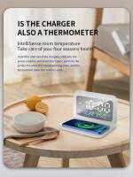 Base De Carga Inalámbrica Con Alarma Y Termómetro Para iPhone 15 14 13 12 11 X Samsung Xiaomi Estación De Carga Rápida - details 5