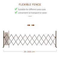 Reja de Tijera Barrera eshamoteable 35-300 cm, ideal para Jardines, Aluminio, MARRON, Altura 103,5 cm - details 5