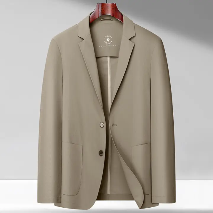 Chaqueta De Moda Para Hombres 2025 Alta Gama Luz Y Lujo Casual Verano Primavera Transpirable Sin Lining Cierre Simple - 1