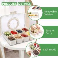 Tenedor De Servicio Dividido Con Manija 8 Compartimentos Caja De Snacks Para Caramelos Frutas Galletas Eventos Y Bodas - details 3