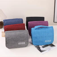 Bolsa De Viaje Portátil Para Hombres Y Mujeres Organizador De Maquillaje Impermeable Con Almacenamiento Oxford Negra Táctil - details 2