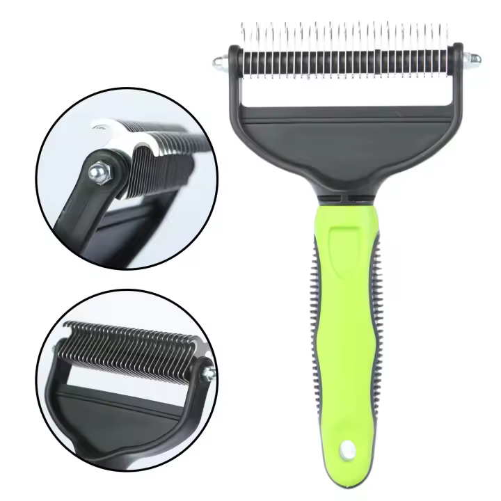 Peine Para Mascotas 2 Lados Rake De Undercoat Para Perros Y Gatos Eliminador De Enredos Y Matas Seguro Y Eficaz 29 Dientes - 1